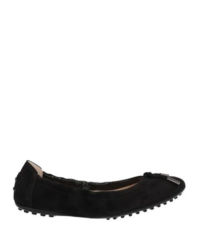 Shop Tod's Woman Ballet Flats Black Size 7.5 Leather