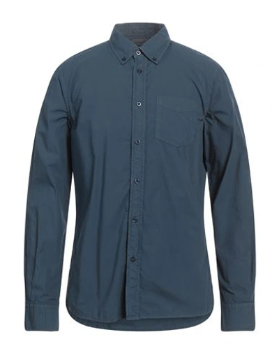 Shop Blauer Man Shirt Navy Blue Size Xl Cotton