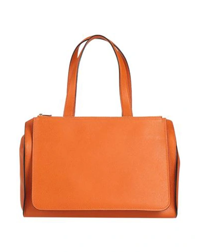 Shop Valextra Woman Handbag Orange Size - Calfskin