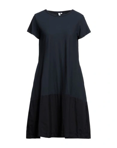 Shop European Culture Woman Mini Dress Navy Blue Size Xl Cotton
