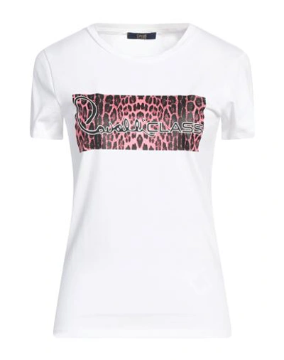 Shop Cavalli Class Woman T-shirt White Size Xxl Cotton, Elastane