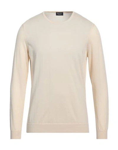 Shop Drumohr Man Sweater Cream Size 38 Cotton In White