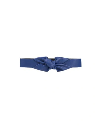 Shop Emporio Armani Woman Belt Blue Size 32 Textile Fibers