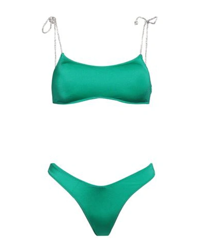 Shop 4giveness Woman Bikini Emerald Green Size L Polyamide, Elastane