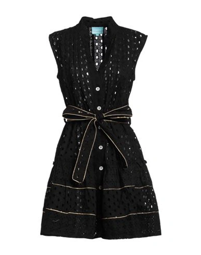 Shop Iconique Woman Mini Dress Black Size S Cotton