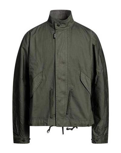 Shop Nemen Man Jacket Military Green Size Xxl Cotton, Polyurethane