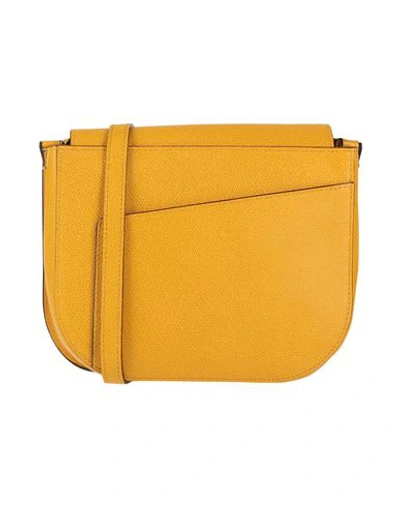 Shop Valextra Woman Cross-body Bag Yellow Size - Calfskin