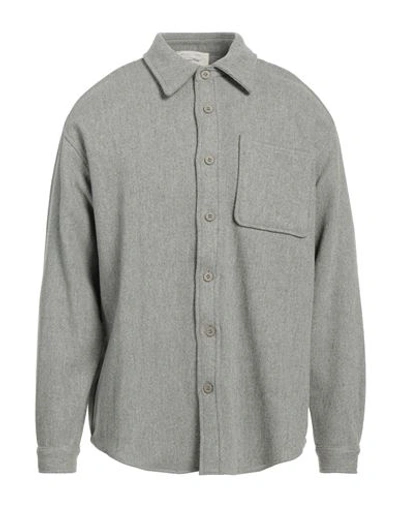 Shop American Vintage Man Shirt Light Grey Size M/l Wool, Polyamide, Polyester