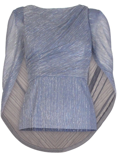 Shop Adrianna Papell Womens Metallic Dressy Blouse In Blue