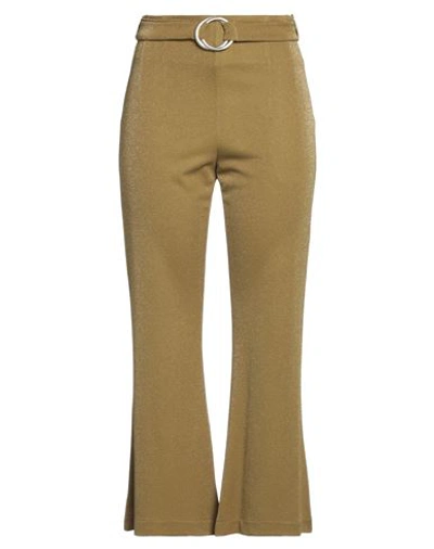 Siste's Woman Pants Military Green Size M Viscose, Polyester, Nylon, Elastane In Green