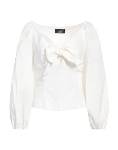 Shop Clips Woman Top White Size 6 Cotton, Polyamide, Elastane