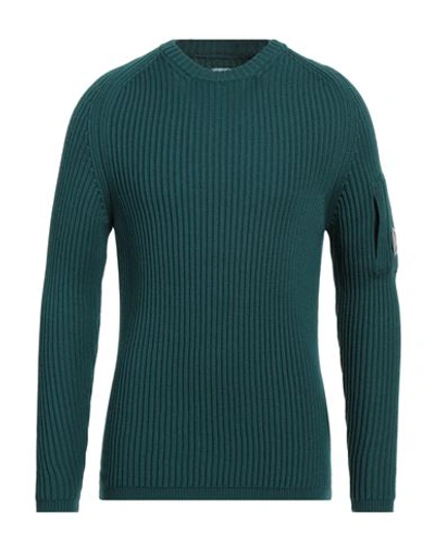 Shop C.p. Company C. P. Company Man Sweater Deep Jade Size 46 Wool, Acrylic In Green