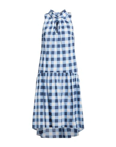 Shop Camicettasnob Woman Midi Dress Sky Blue Size 10 Cotton