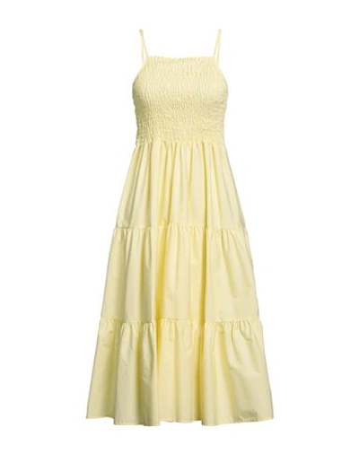 Shop Amelie Rêveur Woman Midi Dress Yellow Size M Cotton
