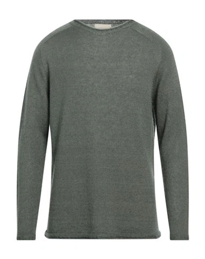Shop 120% Lino Man Sweater Military Green Size Xxl Mohair Wool, Polyamide, Linen, Cashmere, Wool