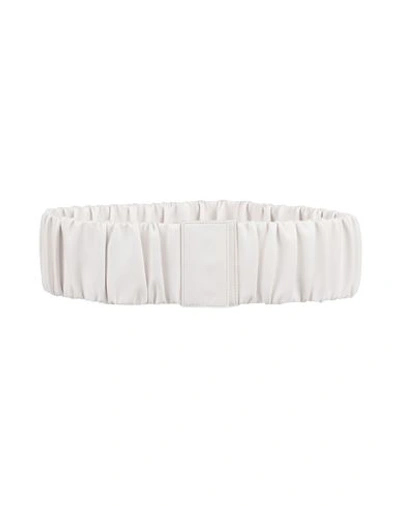 Shop Liviana Conti Woman Belt Off White Size M Polyurethane, Polyester