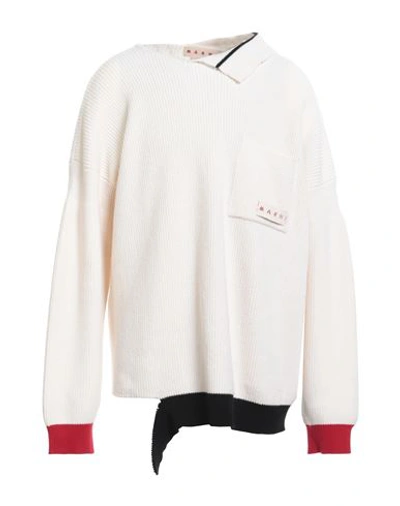 Shop Marni Man Sweater Cream Size 40 Virgin Wool, Cotton In White