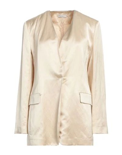 Shop Antonelli Woman Blazer Beige Size 6 Viscose, Linen