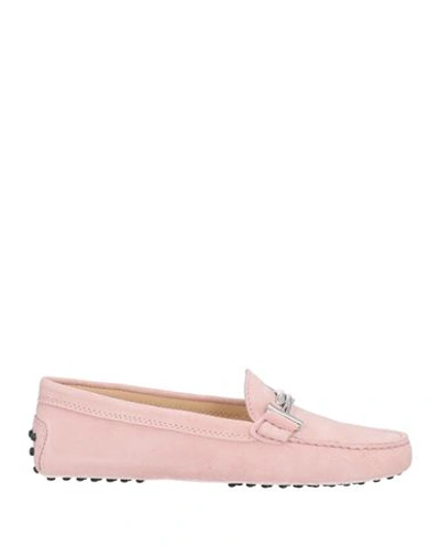 Shop Tod's Woman Loafers Light Pink Size 8 Soft Leather
