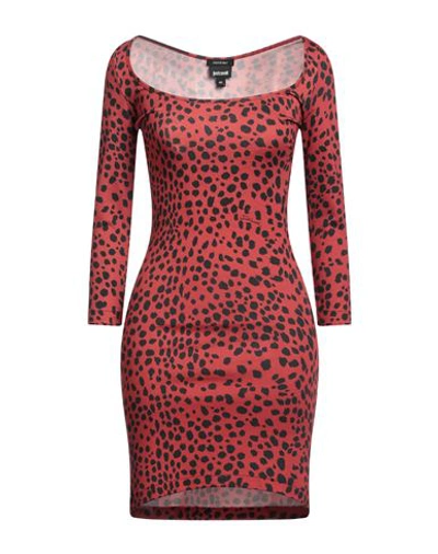 Shop Just Cavalli Woman Mini Dress Brick Red Size 6 Viscose