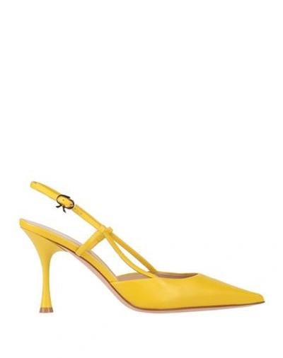 Shop Gianvito Rossi Woman Pumps Yellow Size 7 Soft Leather