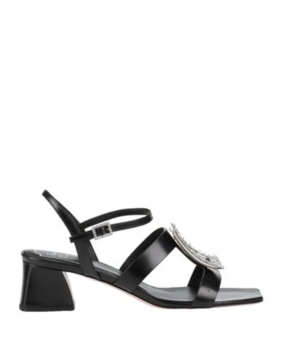 Shop Roger Vivier Woman Sandals Black Size 5.5 Soft Leather
