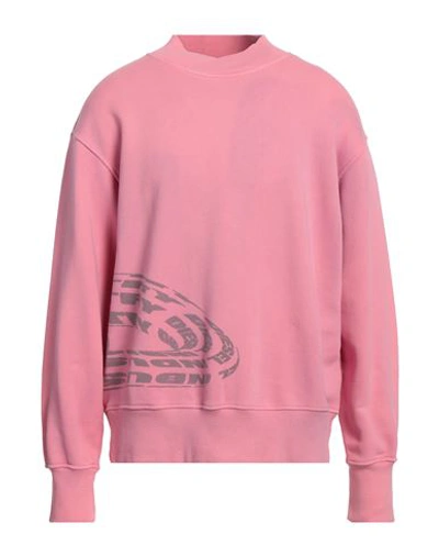 Shop Diesel Man Sweatshirt Pink Size Xl Cotton, Elastane