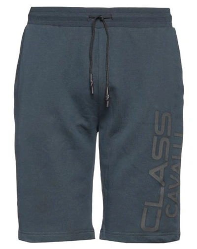 Shop Cavalli Class Man Shorts & Bermuda Shorts Midnight Blue Size L Cotton