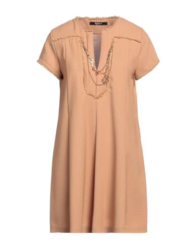 Shop Siste's Woman Mini Dress Sand Size L Polyester In Beige