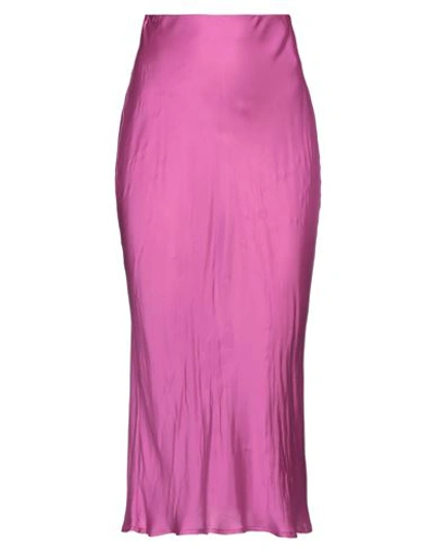 Shop Kaos Woman Midi Skirt Fuchsia Size 8 Viscose In Pink