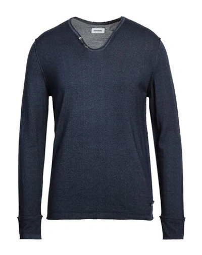 Shop Zadig & Voltaire Man Sweater Navy Blue Size L Wool