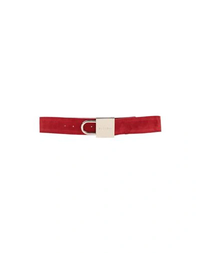 Shop Buscemi Man Belt Red Size 39.5 Soft Leather