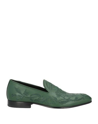 Shop Giovanni Conti Man Loafers Green Size 9 Calfskin