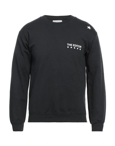 Shop The Editor Man Sweatshirt Black Size Xxl Cotton, Polyester