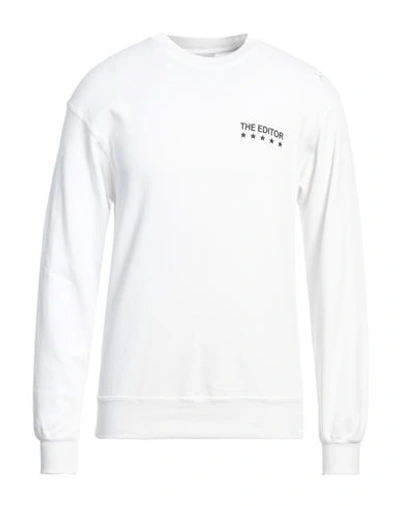 Shop The Editor Man Sweatshirt White Size Xl Cotton, Polyester