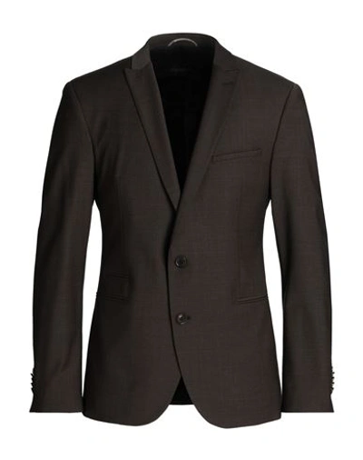 Shop Drykorn Man Blazer Lead Size 38 Polyester, Wool, Elastane In Grey