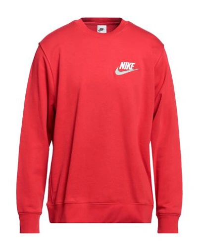 Nike Man Sweatshirt Red Size S Cotton, Polyester In Red