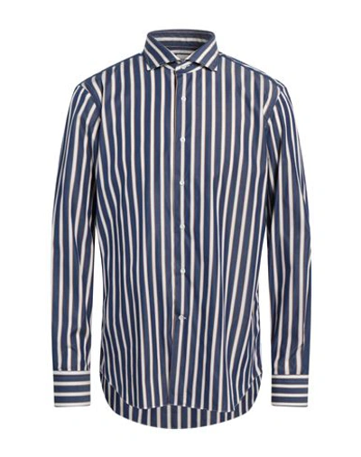 Shop Alessandro Gherardi Man Shirt Blue Size 17 Cotton