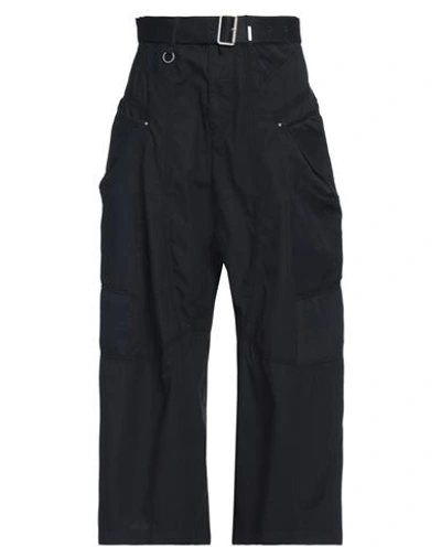 Shop High Woman Pants Navy Blue Size 4 Cotton, Linen