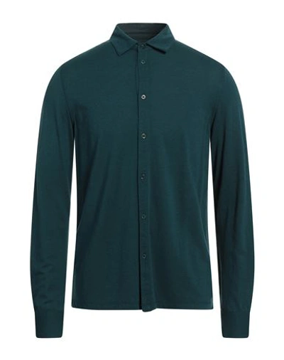 Shop Majestic Filatures Man Shirt Deep Jade Size M Lyocell, Cotton In Green
