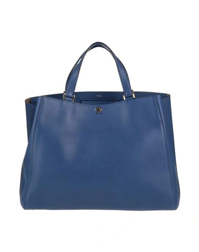 Shop Valextra Woman Handbag Bright Blue Size - Calfskin