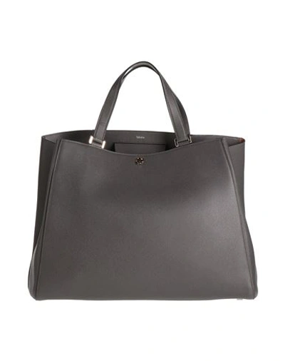 Shop Valextra Woman Handbag Steel Grey Size - Calfskin