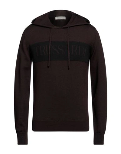 Shop Trussardi Man Sweater Dark Brown Size L Acrylic, Wool