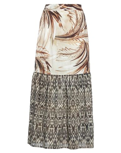 No-nà Woman Maxi Skirt Sand Size M Cotton In Beige