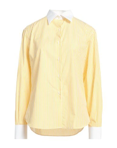 Shop Giada Curti Resort Woman Shirt Yellow Size 10 Cotton