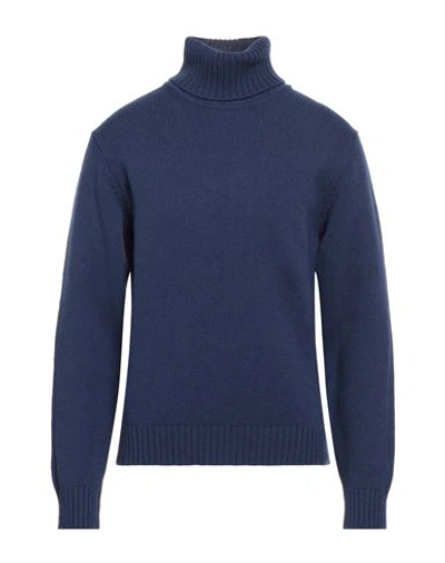 Shop Crossley Man Turtleneck Blue Size Xl Virgin Wool