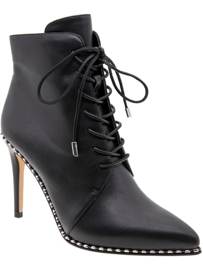 Shop Bcbgeneration Haxah Womens Faux Leather Pointed Toe Ankle Boots In Black