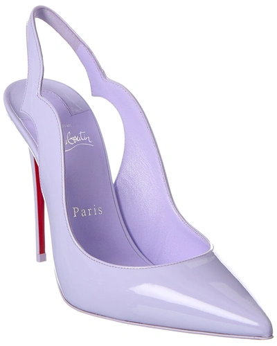 Shop Christian Louboutin Hot Chick Sling 100 Patent Slingback Pump In Purple