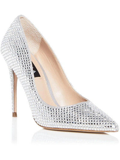 Shop Aqua Britr Womens Embellished Pointed Toe Pumps In Silver