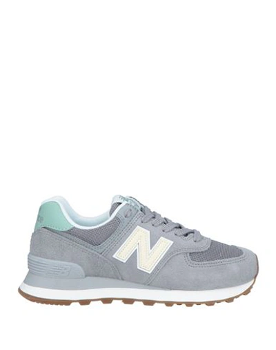 New Balance Woman Sneakers Grey Size 5.5 Soft Leather, Textile Fibers In Grey
